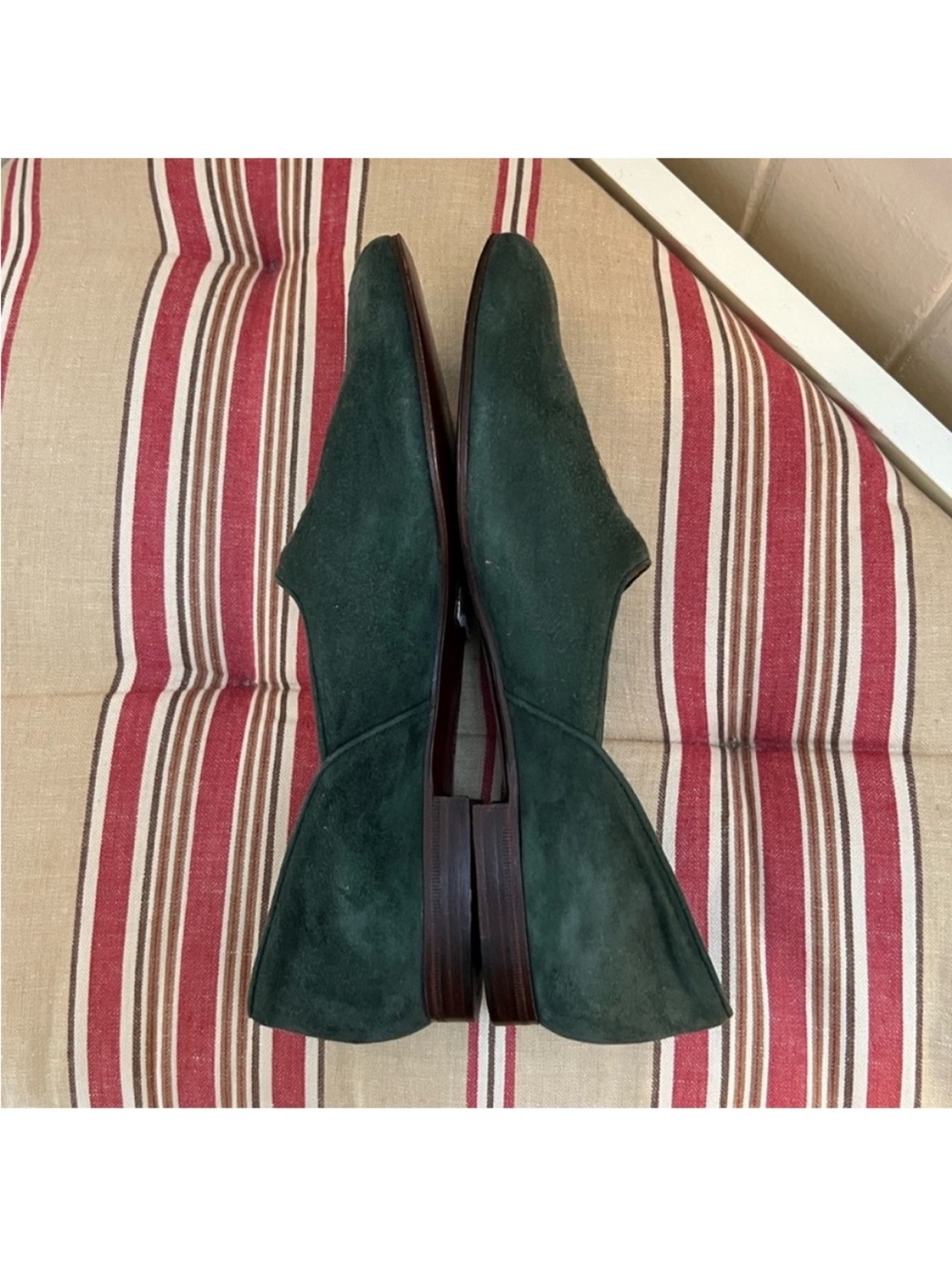 Ralph Lauren Forest Green Suede Loafers with Gold emblem - Picture 10 of 13